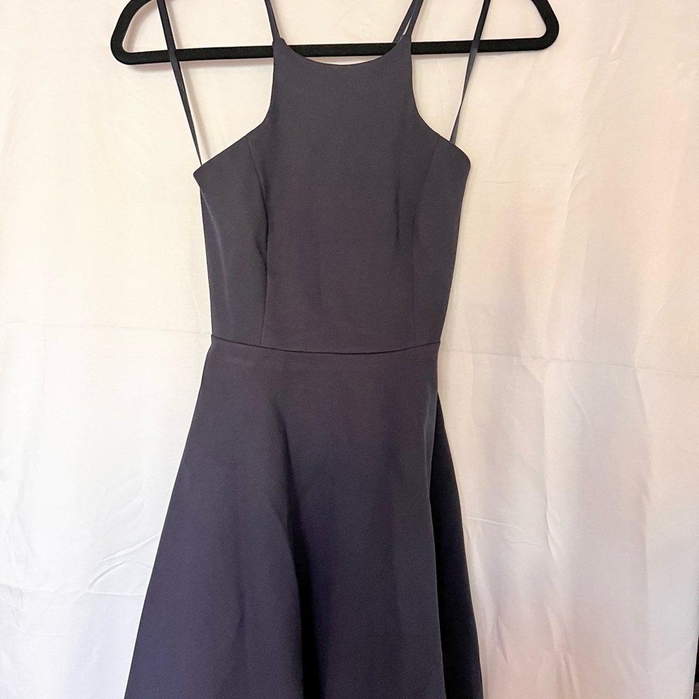 Dry Goods Elegant cross Cross Back Deep Navy Blue Dress